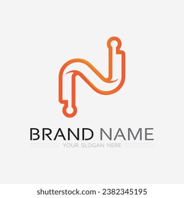 N Letter and font Logo Template vector icon illustration design