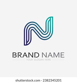 N Letter and font Logo Template Vektorsymbol-Design
