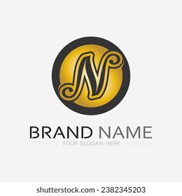 N Letter and font Logo Template Vektorsymbol-Design