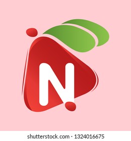 N letter fruit logo design template