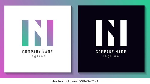 N letter gradient logo perfect for insurance logos, boutique logos and service companies