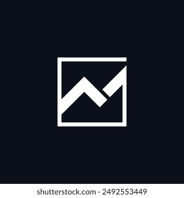 N Logotipo de carta y gráfico de crecimiento