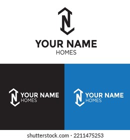 N Letter Home Logo for Real Estate and Property base Company and individual use illustration  
