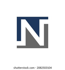 N letter icon blue logo design