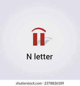N Icono de letra Diseño logotipo aislado de marca Identidad corporativa Diversos colores Plantilla editable Vector Monograma Ilustración Marcado en fondo de gradiente ligero
