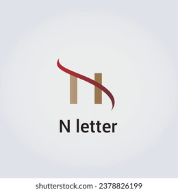 N Icono de letra Diseño logotipo aislado de marca Identidad corporativa Diversos colores Plantilla editable Vector Monograma Ilustración Marcado en fondo de gradiente ligero