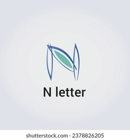 N Letter Icon Design Single Isolated Logo Design Brand Corporate Identity Various Colors Editable Template Vector Monogram Emblem Illustration Branding on Light Gradient Background