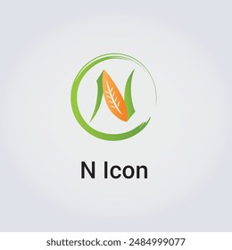N Letter Icon Design Single Isolated Logo Design Brand Corporate Identity Various Colors Editable Template Vector Monogram Emblem Illustration Branding on Light Gradient Background