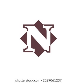 N letter icon, logo, vector illustration