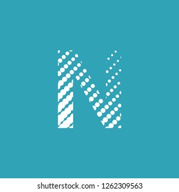 N letter icon with transformation effect on light blue background vector editable