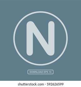 N letter icon vector