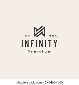 n letter infinity mobius hipster vintage logo vector icon illustration