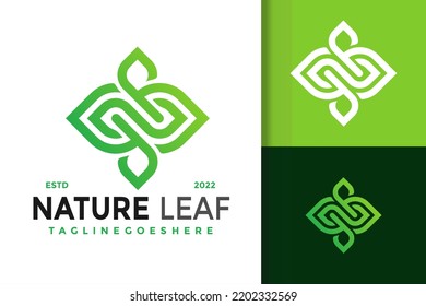 N Letter Infinity Nature Leaf Logo Design, brand identity logos vector, modern logo, Logo Designs Vector Illustration Template