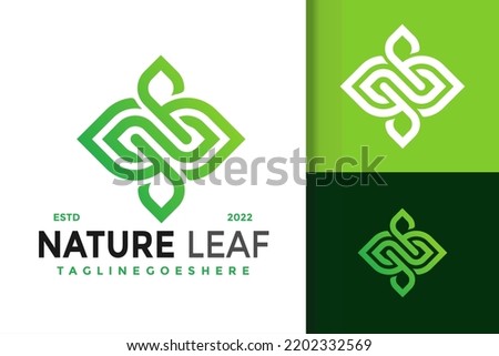 N Letter Infinity Nature Leaf Logo Design, brand identity logos vector, modern logo, Logo Designs Vector Illustration Template