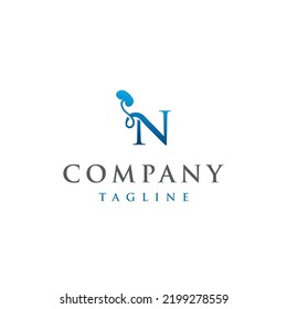 N Letter initial kidney modern elegant luxury logo vector creative unique concept