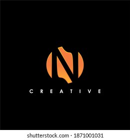 N Letra Modelo de diseño de logotipo inicial Ilustración vectorial de plantilla	
