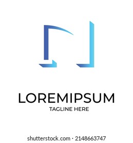 N Letter initial Logo Design monogram