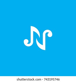 N Letter Initial Melody Logo.