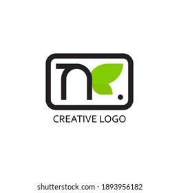  n letter and leaf illustration for logo company. a modern vector design