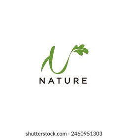 n Letter with Leaf Logo.