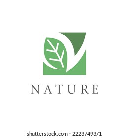 n letter leaf for nature icon vector illustration concept design template