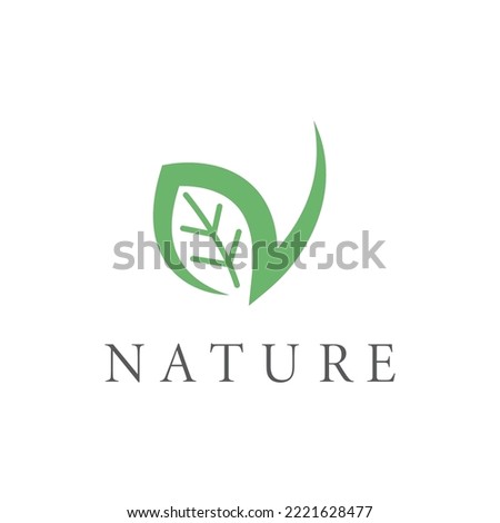 n letter leaf for nature icon vector illustration concept design template Imagine de stoc © 