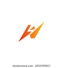 N letter and lightning logo design combination.