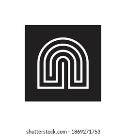 n letter linear style logo design