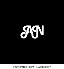 A N letter logo abstract design on black color background. an alphabet