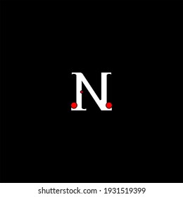 N letter logo abstract design on black color background. n alphabet