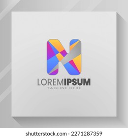 N Letter logo with Abstract Design Template