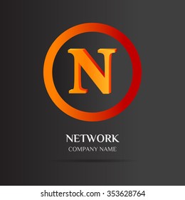 N Letter logo Abstract design for Corporate Business Identity on black background with simple text
