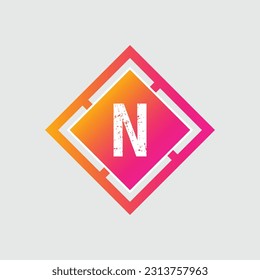 N Letter Logo abstract geometric design vector template Logotype icon Digital Technology style.