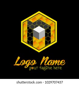 n letter logo with bee style