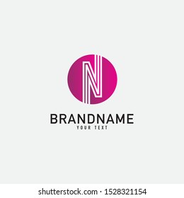 N Letter Logo With Black Lines Design. Line Letter Symbol Vector Illustration.