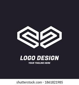 N Letter Logo With Black Lines Design. Line Letter Symbol Vector Illustration