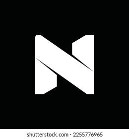 N letter logo in black and white