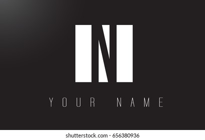 N Letter Logo With Black and White Letters Negative Space Design.