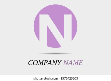N Letter logo in circle. Vector design template elements for your application or company identity
