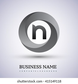 N letter logo in the circle. Vector design template elements for your business or company identity.