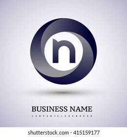 N letter logo in the circle. Vector design template elements for your application or company identity.