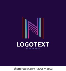 N letter logo, N colorful logo