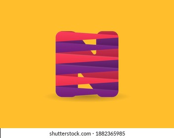 N letter logo with colorful diagonal lines. For brand label, Colorful Anniversary Celebration, creative poster and icon, multimedia ads and more