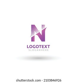 Logotipo de letra N, logotipo de gradiente colorido N, logotipo abstracto colorido