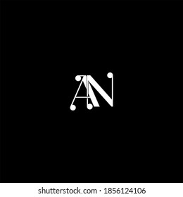 Un logotipo de letra N diseño creativo sobre fondo de color negro, un monograma