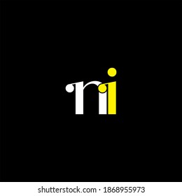N I letter logo creative design on black color background. ni monogram