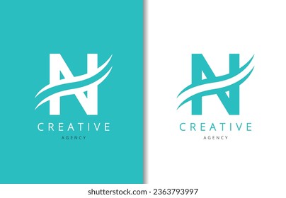 N Letter Logo Design with Background and Creative company logo. Modern Lettering Fashion Design. Vector illustration