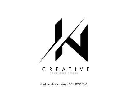 N Letter Logo Design Creative Cut Stock Vector (Royalty Free ...