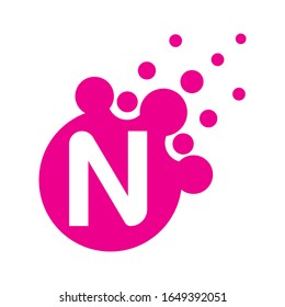 N Letter Logo Design with Creative Paper Cut and Serif Font.