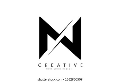 N Letter Logo Design with a Creative Cut. Creative logo design.